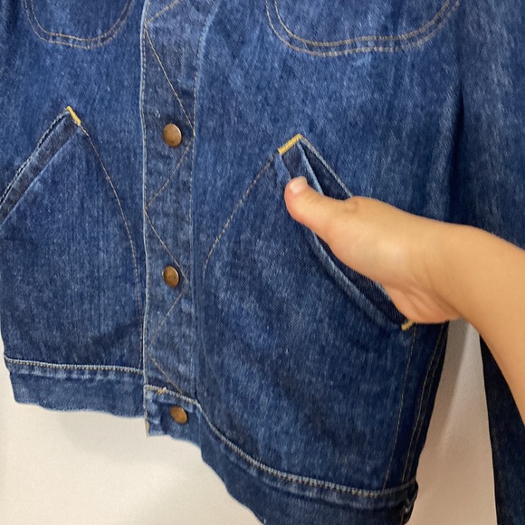 Vintage GWG Kings Jean Jacket Mens 36 Blue Denim Retro Rockabilly Workwear - Picture 8 of 15